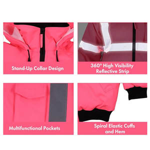 Top vente personnalisé fermeture éclair hommes femmes à manches longues vestes de sécurité étanche à l'eau caractéristique Logo brodé personnalisé - Product Image 6