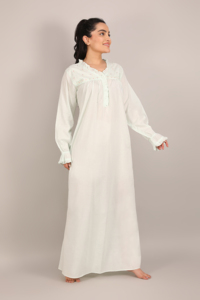 Camisón de verano para mujer, ropa de noche, ropa de dormir de algodón suave, vestido de noche para mujer con la mejor calidad de la India - Product Image 4