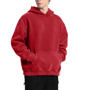 Oem Blank Custom Oversized Acid Wash Hoodie Fabricante 100% Cotton Hoodie High Quality Vintage Washed 500g Hoodie - Product Image 2