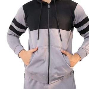 Ensemble survêtement rayé pour homme avec sweat à capuche et pantalon, vêtements de sport élégants, vêtements de sport confortables, veste de sport et jogging - Product Image 5