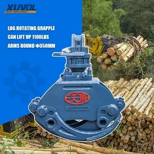 XUVOL OEM/ODM Vineyard Diesel Wood Chipper Double connecting rod Excavator 1.8-3tons Tree bamboo Log Grapple