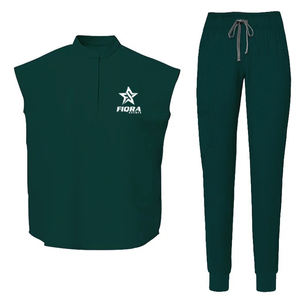 Uniforme Médico de Cuello Alto de Punto de Poliéster/Rayón para Spa, Salón, Doctor, Enfermera, Bata de Operación de Color Sólido, Parte Superior de Uniforme Médico para Mujer y Hombre - Product Image 1