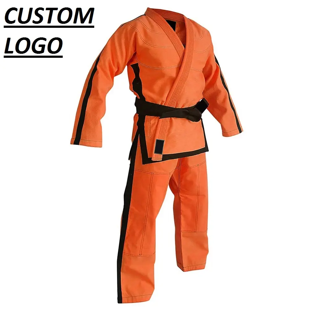Layanan OEM warna oranye seni bela diri Hapkido seragam latihan Karate kebutuhan Anda merek Logo dan ukuran