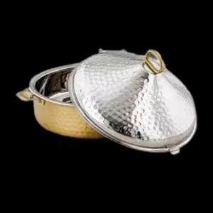 Patrón martillado Cacerola dorada y plateada Calidad fabulosa Regalos de inauguración de la casa Última llegada - Product Image 3