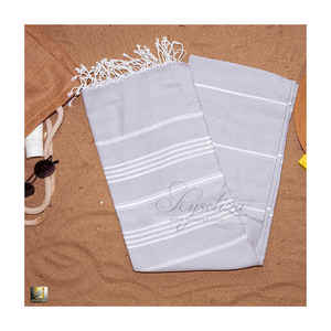 Venta al por mayor de algodón turco ligero Peshtemal Hammam Toallas de secado rápido a rayas patrón de impresión de logotipo para la playa Spa Hotel Baño - Product Image 1