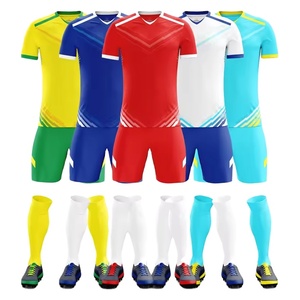 Wholesale Custom Print Soccer Kit Breathable Short Sleeve Jersey with Name Print <b>Cheap</b> <b>Football</b> Uniform Set - Product Image 6