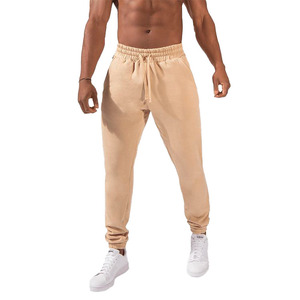 Vente en gros de pantalons pour hommes avec logo personnalisé pantalons pour hommes en polaire de sport de gymnastique pantalons de jogging empilés décontractés pour hommes - Product Image 4