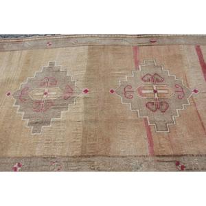 Alfombra de 3.9x10.7 pies, Alfombra Turca Vintage, Alfombra de Camuflaje Marrón - Product Image 4