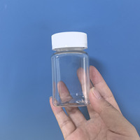 Vente en gros de pots ronds en plastique PET de 100 ml (3,4 oz) avec couvercles à vis résistants aux enfants, flacons pour compléments alimentaires, pilules, comprimés, médicaments