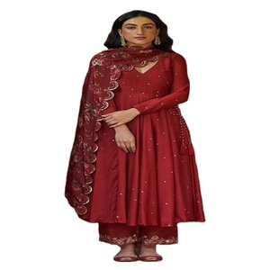 Anarkali ชุดเดรสผ้าฝ้ายสำหรับผู้หญิง,ชุดเดรสผ้าฝ้าย Kurtis แบบแฟชั่นใหม่ล่าสุดราคาถูกพร้อม Dupatta Jackate สไตล์อินเดีย - Product Image 1