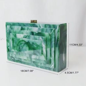 Customized Resin Handbag for <b>Women</b> Shoulder <b>Bag</b> with <b>Gold</b> Chain Stylish Luxury Hand Purse for Events Cosmetic <b>Bags</b> & Cases - Product Image 1