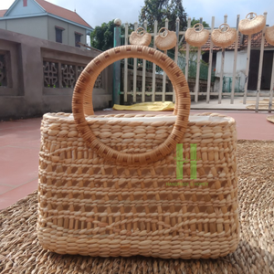 Handmade Eco-Friendly Rectangle Vintage Jewelry <b>Box</b> Water Hyacinth Boho Multifunction French Style From HNH Craft Vietnam - Product Image 1
