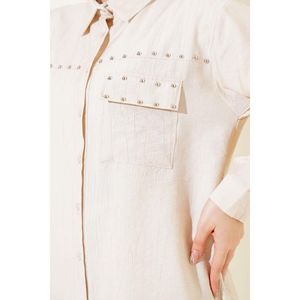 Chemise à Poche à Rabat en Métal Beige - Product Image 2