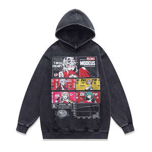 Sudadera con Capucha Casual al por Mayor, Estilo Desgastado con Lavado Ácido, Felpa Gruesa, Logotipo Frontal, Estilo Lavado a la Piedra, Corte Regular, Invierno - Product Image 2