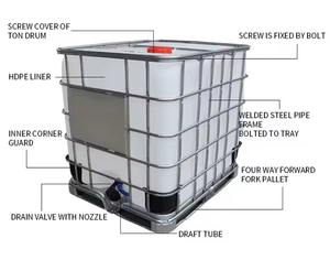 Réservoir d'eau IBC carré en plastique PE de qualité alimentaire avec cage en acier Nouveau design pour un stockage pratique - Product Image 3