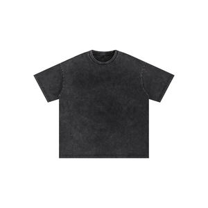 Camiseta Extra Grande para Hombre, Estilo Casual, Lavado Ácido Personalizado, Cuello Redondo, Talla Grande, Ropa Urbana de Alta Calidad, Desteñida al Sol, Personalizada - Product Image 1