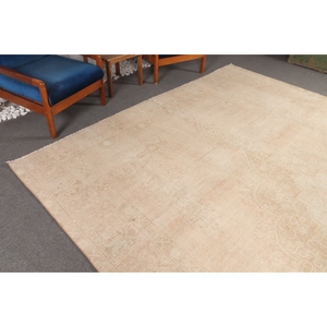 Tapis vintage surdimensionné 9,7x12,1 pieds, tapis turc, tapis beige géométrique avec éléments floraux - Product Image 2