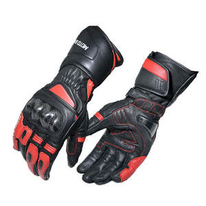 Guantes de Motocicleta de Cuero Suave con Protección Completa para las Manos, Guantes de Carreras de Motocicleta Transpirables - Product Image 1