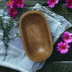 OEM ODM Muestra Gratuita, Tazones Ovalados de Madera de Mango Negra Natural, Estilo Rústico Vintage, Hechos a Mano con Acabado Antiguo, Decoración para el Hogar y Hoteles - Product Image 6