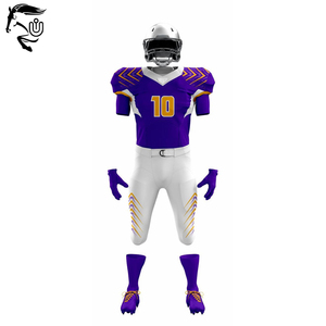 Uniformes de football américain en polyester 100% personnalisés pour adultes, clubs de jeunes, ensembles de pantalons en jersey entièrement assortis, courts pour une utilisation sportive - Product Image 5