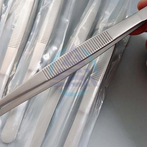 Pince à épiler de sablage 304 pince longue anti-iode en acier inoxydable de haute qualité 12.5-30cm outils médicaux de coude à tête droite - Product Image 3