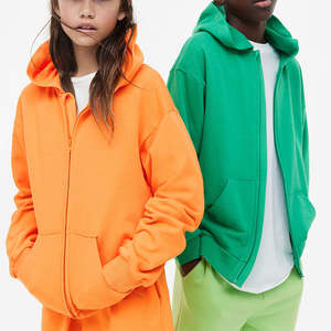 Unisex Cotton Pullover Sweatshirt for Kids Solid Color <b>Toddler</b> Hoodie with Pocket Printed <b>Jacket</b> Style for Babies hoodies - Product Image 1