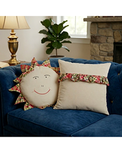 Almohada Decorativa Redonda y Cuadrada de Lino Tejido con Dibujos Animados para Cuarto Infantil, Hecha a Mano, Portátil, Lavable, Resistente a las Manchas, con Volantes - Product Image 2