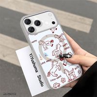 Funda Magnética para Teléfono con Diseño de Flor Blanca de TPU Suave para Modelos 11 a 17 Pro Max, Unisex, Sin Soporte, de Lotus Blessing