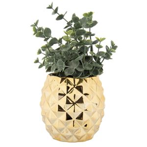 Maceta de metal con forma de piña para el hogar, hotel y restaurantes, maceta decorativa de flores de metal de color dorado, accesorios de decoración del hogar - Product Image 1