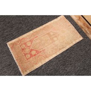 พรมวินเทจสไตล์ตุรกี ขนาด 1.6x3.2 ฟุต พรมขนาดเล็ก พรมสีบรอนซ์ พรมลายเรขาคณิต - Product Image 3