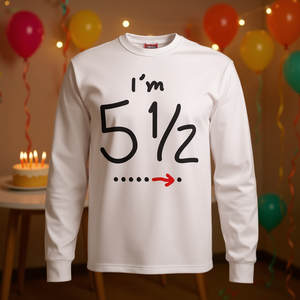 T-shirt à manches longues pour anniversaire de 5 ans et demi, tee-shirt promotionnel pour occasions spéciales - Product Image 3