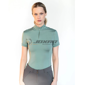 Top de equitación para mujer, camiseta atlética transpirable ecuestre, elegante, ligera, de tela elástica, que absorbe la humedad, diseñada - Product Image 1