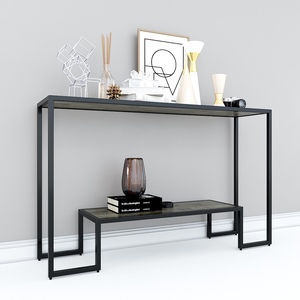 2-Tier Reclaimed Wood <b>Console</b> <b>Table</b> Minimalist Design Brown Oak Entry & Living Room Decor Hotel & Villa Use - Product Image 3