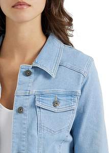 Respirant décontracté unisexe bleu jean veste imprimé Animal fermeture à glissière poitrine et poches latérales entraînement Yoga hiver Denim vestes - Product Image 3