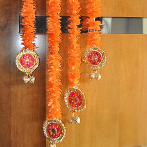 Colgantes de pared de flores de jazmín naranja decoración de boda india guirnalda Floral decoración flores artificiales telón de fondo fiesta - Product Image 1
