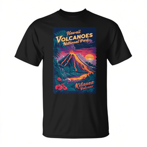 T-Shirt Vintage del Parco Nazionale dei Vulcani dell'Hawaii USA, Stile Promozionale Kilauea - Product Image 2
