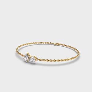 Pulsera de tenis con diamantes de oro minimalista, pulsera de moissanita, regalo de aniversario romántico para esposa - Product Image 2