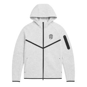 Ensemble de survêtement pour homme, veste à capuche zippée et jogging en polaire technique, gris chiné, vêtements de sport pour l'entraînement - Product Image 3