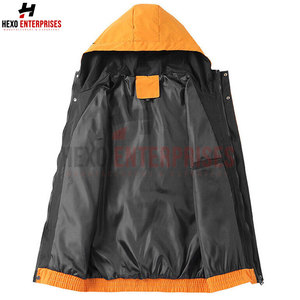 Veste de pluie personnalisée de haute qualité pour hommes coupe-vent avec col à capuche veste en tissu imperméable en gros Style chaud - Product Image 3