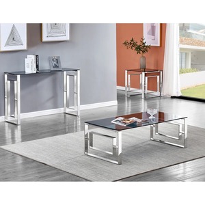 High End Eco-Friendly Producer Wholesale Modern Home Furniture Metal <b>Stainless</b> <b>Steel</b> Living Room clear Tempered Coffee <b>Table</b> - Product Image 2