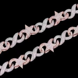 Luxe entièrement glacé Moissanite diamant tour de cou ensemble testeur de Tennis vérifié chaîne à maillons en argent or jaune IGI direct indien - Product Image 3