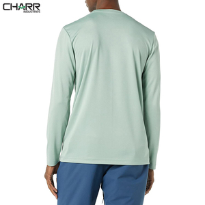 Camisa deportiva de manga larga con logotipo personalizado para hombre, transpirable y holgada, patrón sólido para correr al aire libre, ropa deportiva - Product Image 5