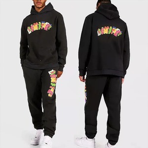 Haute qualité 3d bouffée impression graphique survêtement pour hommes survêtements 100% coton rayures évasées hommes survêtement hiver costume pour hommes - Product Image 1