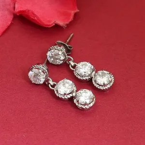 Pendientes de Plata 925 con Circonita Cúbica y Baño de Oro para Boda o Fiesta, Regalo para Mujer - Product Image 4