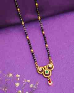Conjunto de Joyería Fina Ardhangini, Mangalsutra Dorado, Estilo Religioso, Accesorio de Moda, Elegante Collar de Cadena - Product Image 1