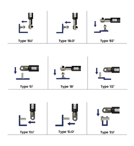 Support universel ELO2101 pour œillet de 6 mm, fixation externe à piston à gaz pliable, fixation en forme de L à 90 degrés, montage facile - Product Image 5