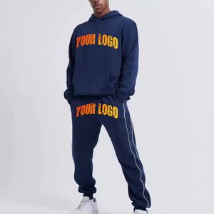 Conjunto de Sudadera con Capucha y Pantalones Deportivos Holgados con Logotipo Personalizado, 500 Gsm, Felpa, 100% Algodón, Transpirable, Grueso, Talla Grande, Unisex, para Invierno - Product Image 3