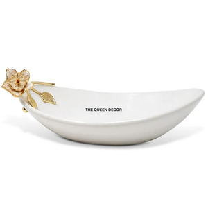 Two Difference Size Aluminum Metal Marble Base Embossed Hammered Gold Finish Decorative <b>Bowl</b> Modern Kitchenware - Product Image 2