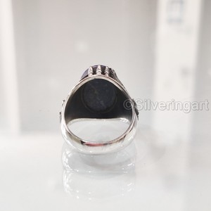 Anillo de Plata de Ley 925 para Hombre al por Mayor con Gema Natural de Lapislázuli Afgano, Anillo de Piedra de Nacimiento, Joyería Árabe, Regalo de Cumpleaños - Product Image 6