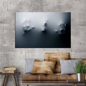 Tableau abstrait sur toile « Homme hurlant » : Design moderne imprimé sur verre, toile encollée - Product Image 1